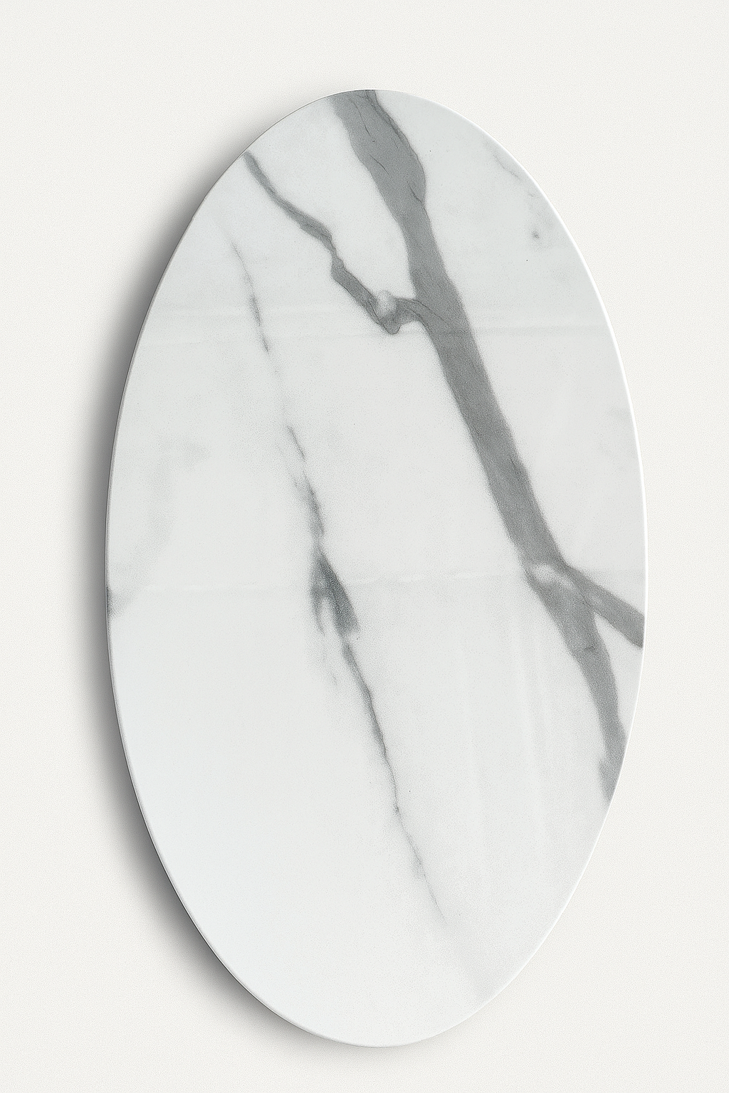 Premium oval marble tray with grey veining inspired by Italian and Persian luxury design – The Meem Store