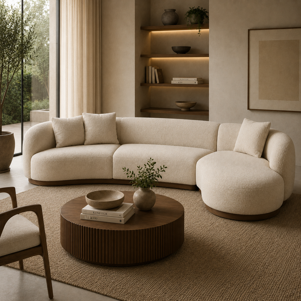 Modern Italian-inspired designer sectional sofa