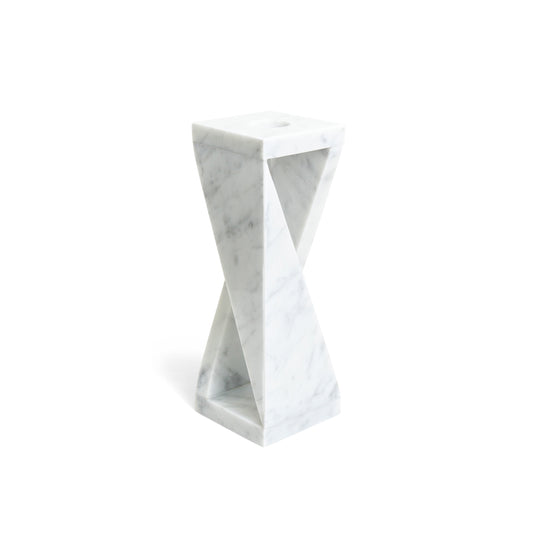 Sculptural twisted marble vase crafted from natural stone, inspired by Italian modern design – The Meem Store