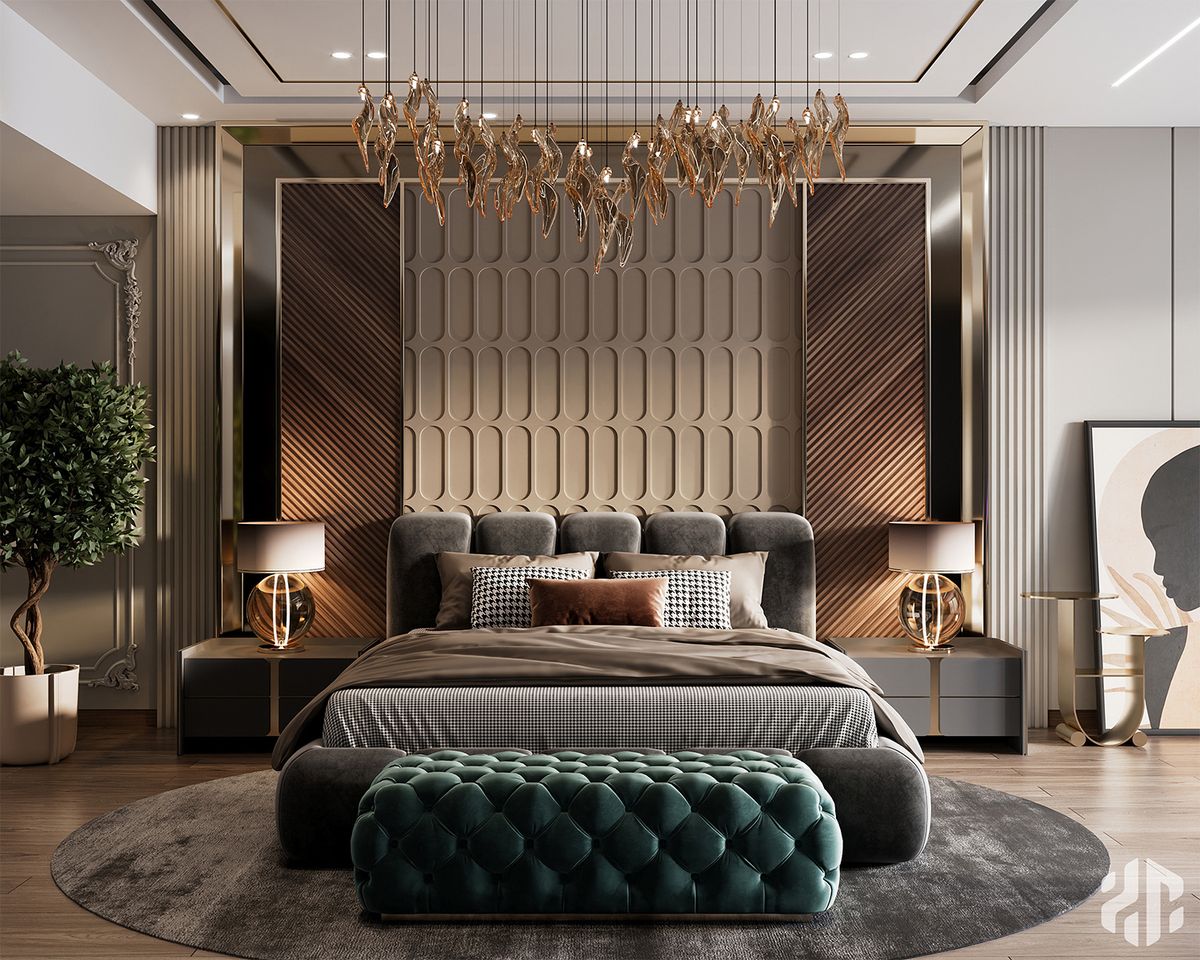 Luxury king bed for Dubai bedrooms – premium furniture designs by The Meem Store.