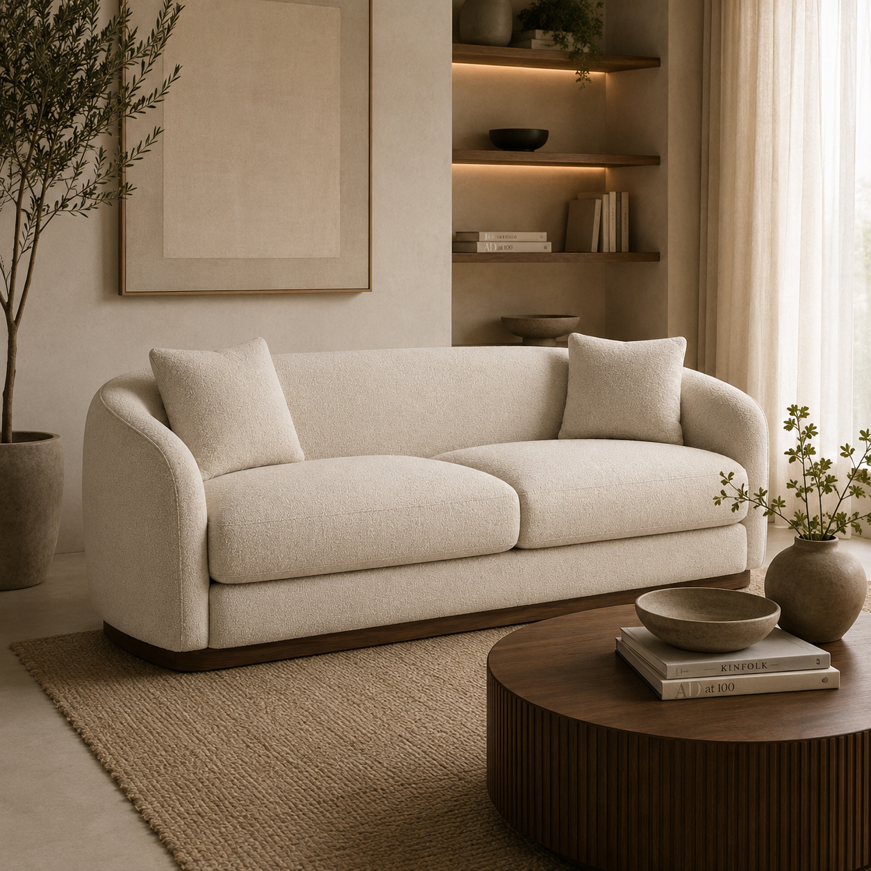 Modern Italian-inspired three seater designer sofa