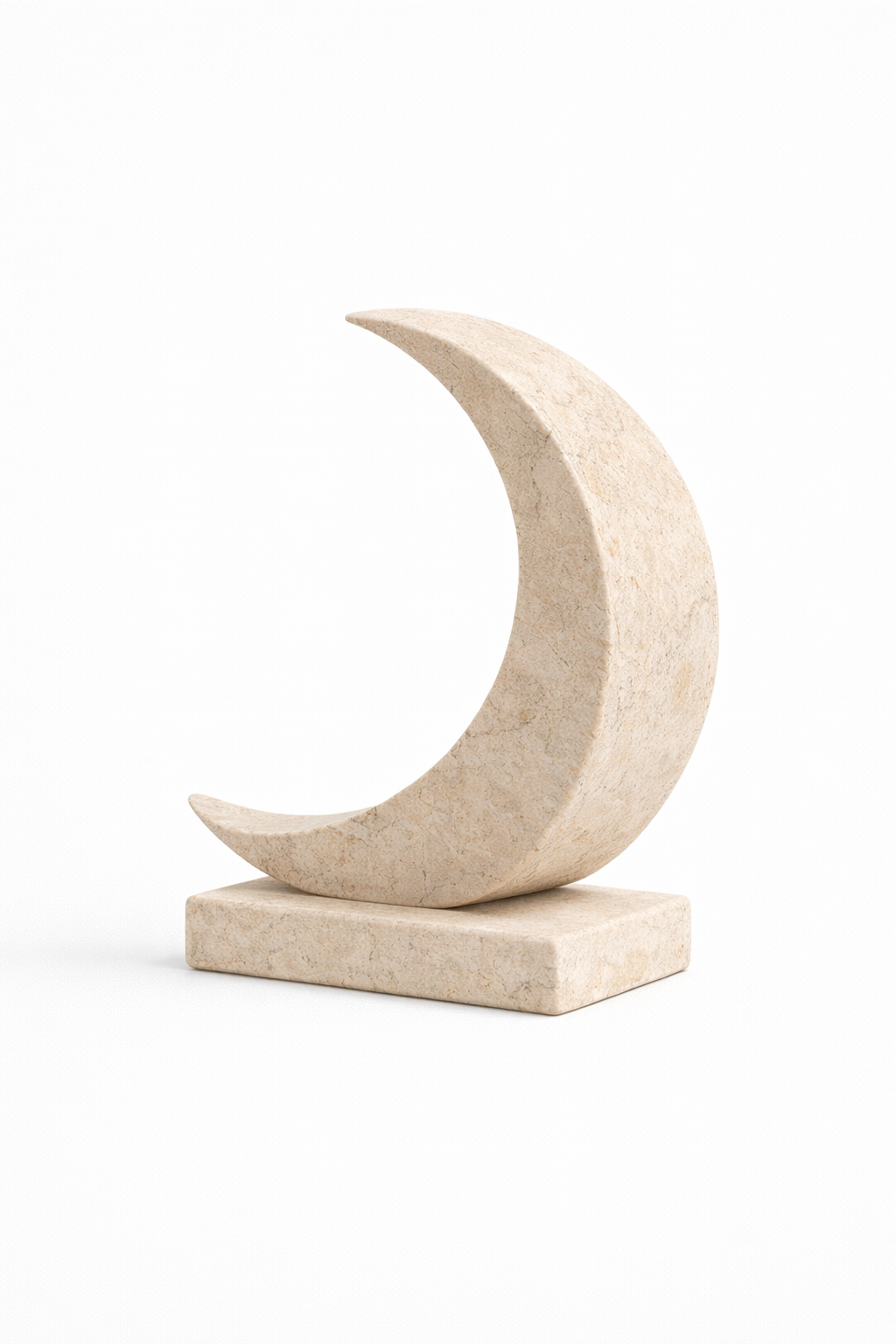 Beige stone moon sculpture luxury decor dubai