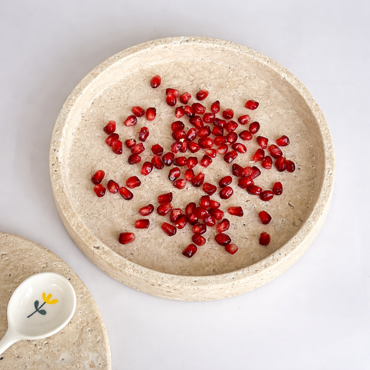 travertine serving plate home decor dubai the meem store