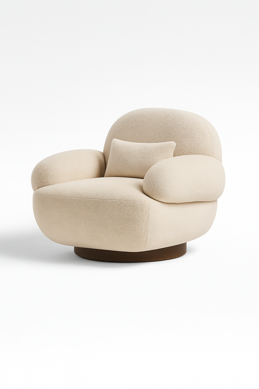 Noelle Cloud Single Seater in ivory boucle – The Meem Store