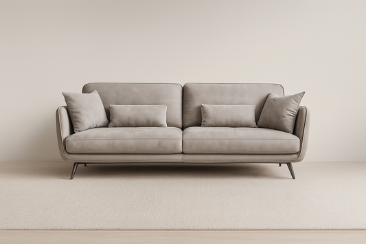 Novaro 3-seater sofa in taupe grey microfiber fabric – The Meem Store