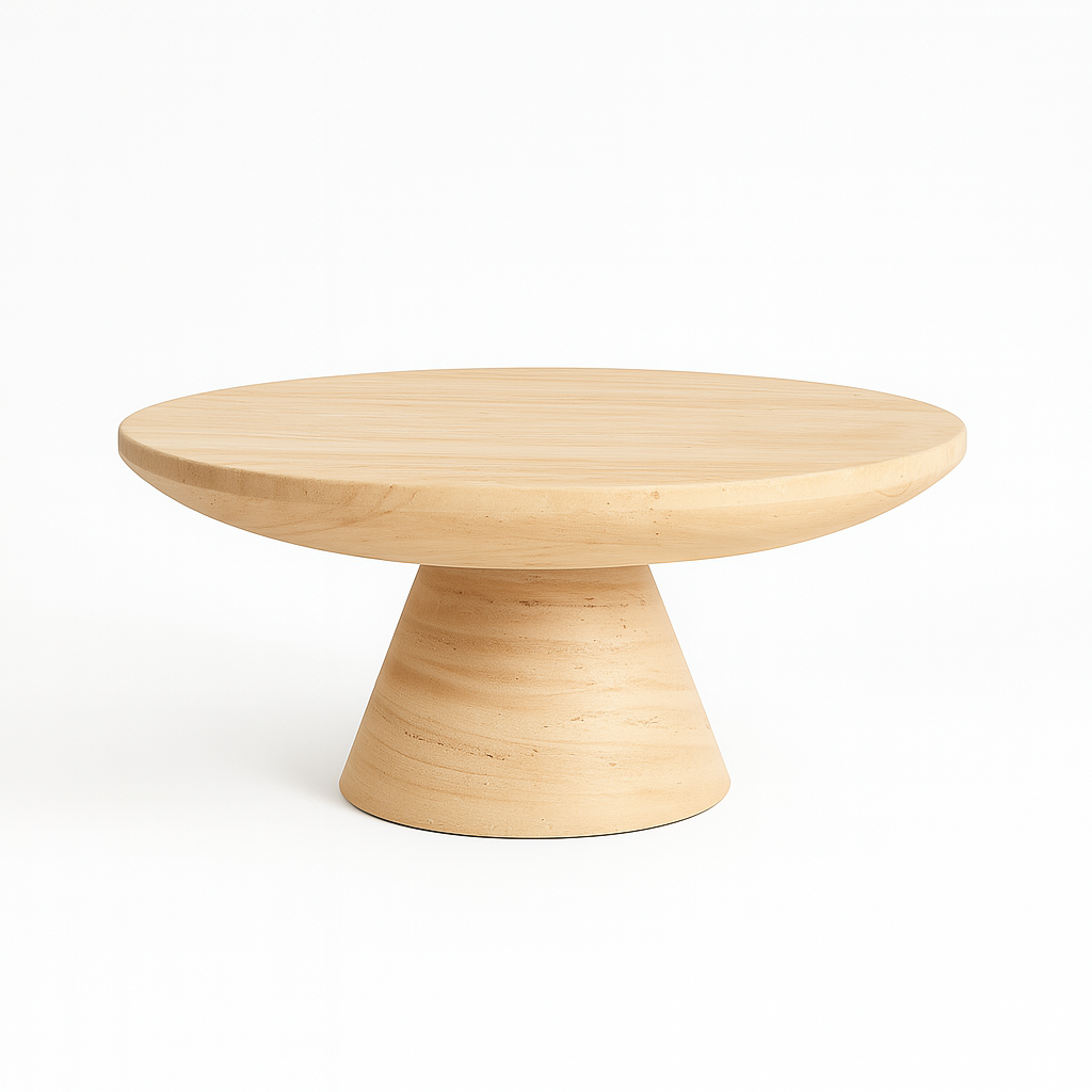 Ravello Travertine Coffee Table in full marble sculptural design – The Meem Store