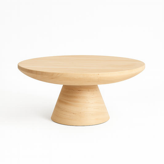 Ravello Travertine Coffee Table in full marble sculptural design – The Meem Store