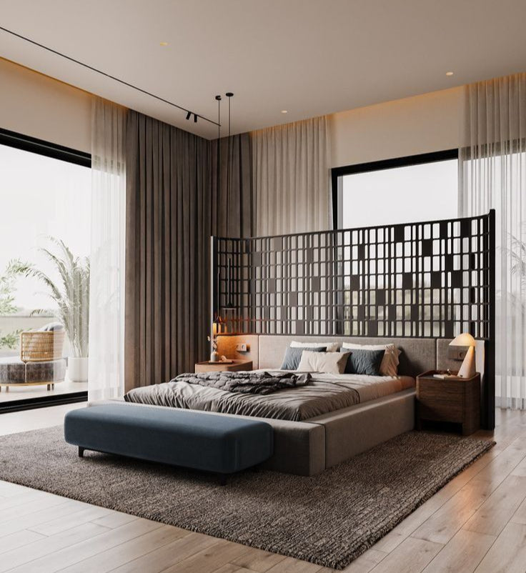 Lifestyle super king bed in modern Dubai interior – elegant premium bedroom furniture by The Meem Store.