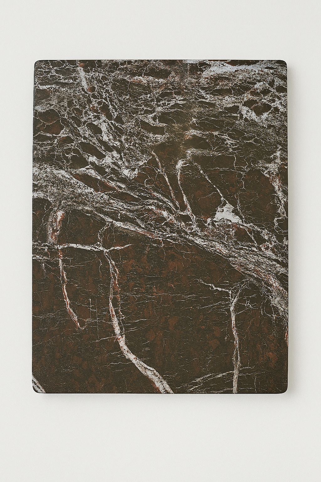 Dark porcelain tray with espresso marble-look veining and polished stone-effect finish – The Meem Store